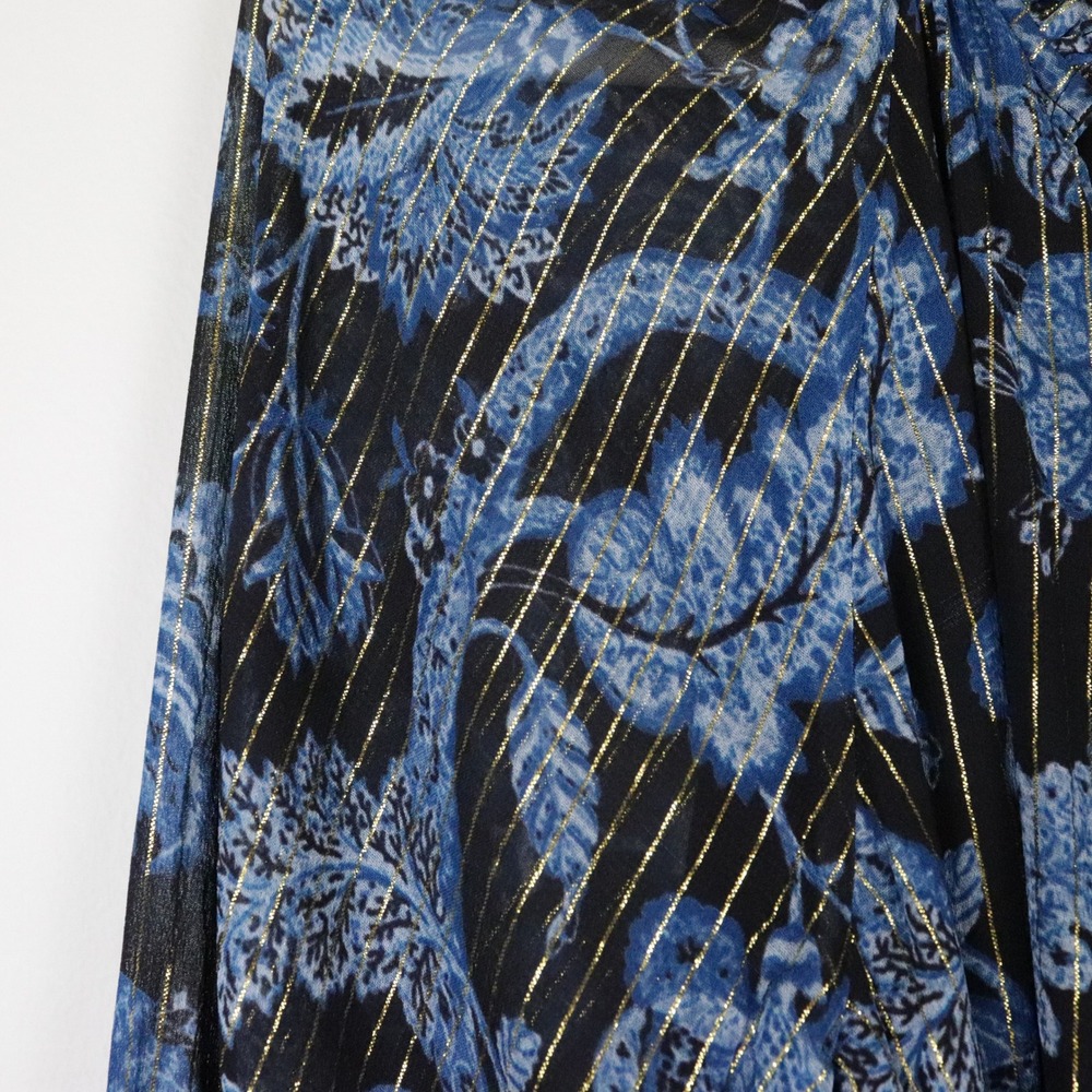 NWT Hemant and Nandita x Revolve Nitara Romper Large Floral Blue Black Belted - Picture 10 of 14